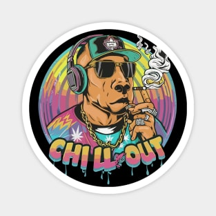 Chill Out: Hip Hop Dog Art Piece Magnet